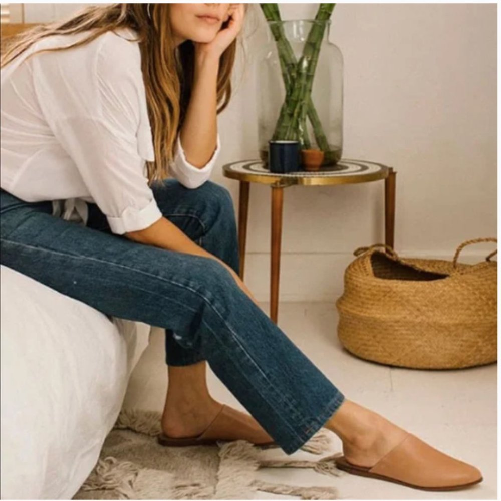 Tom’s Leather Jutti Mule in Hazelnut size 7.5